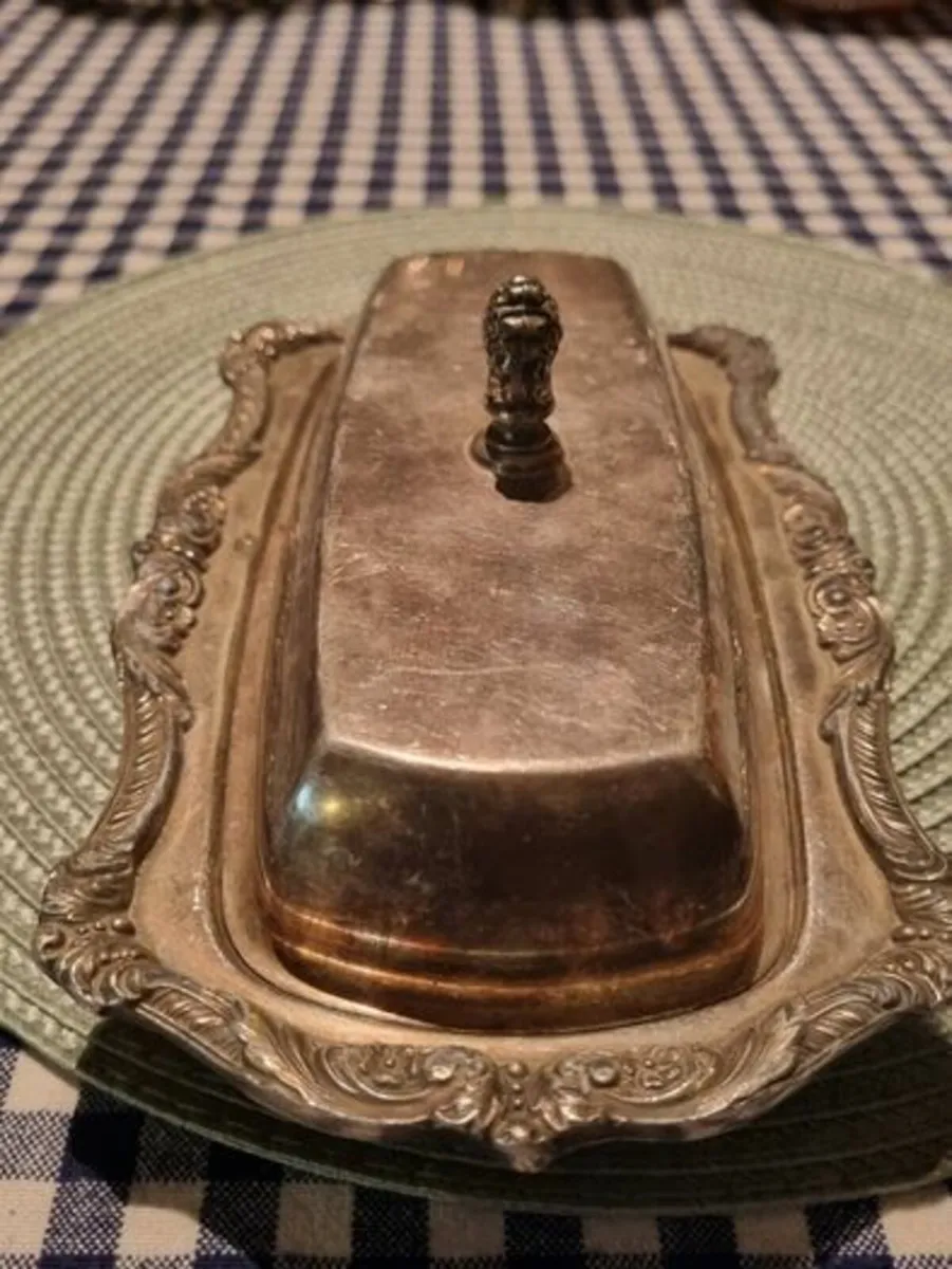 Vintage Silverplate Butter Dish - Image 2