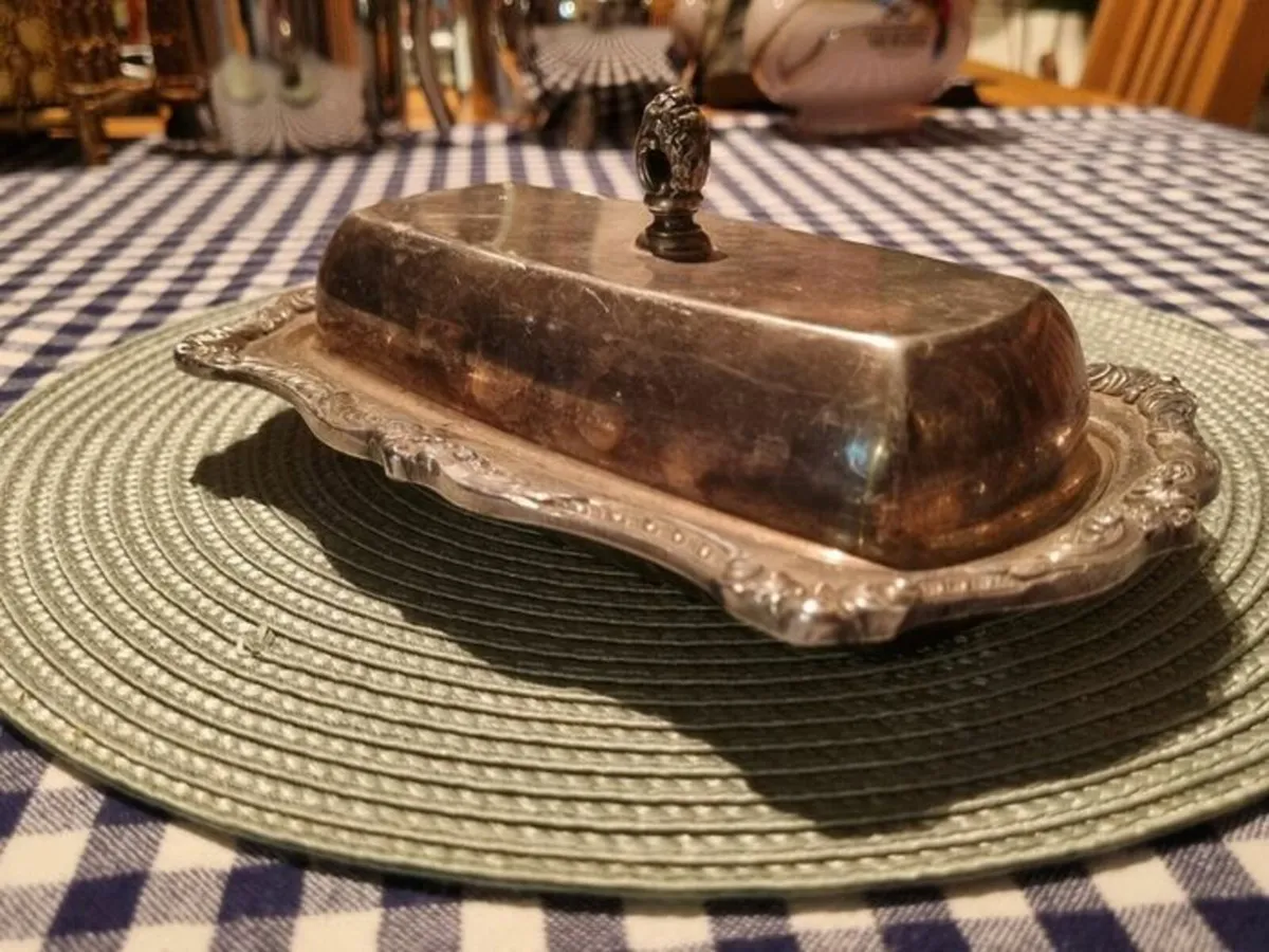 Vintage Silverplate Butter Dish - Image 3