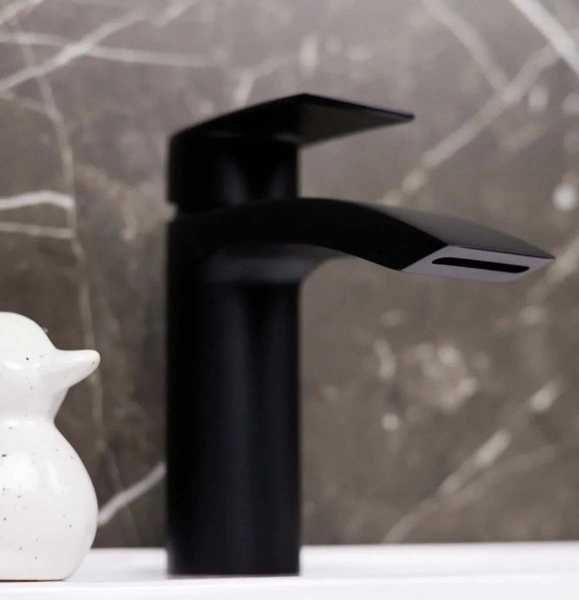 Waterfall Basin Sink Mixer Tap | Matt Black - Image 2