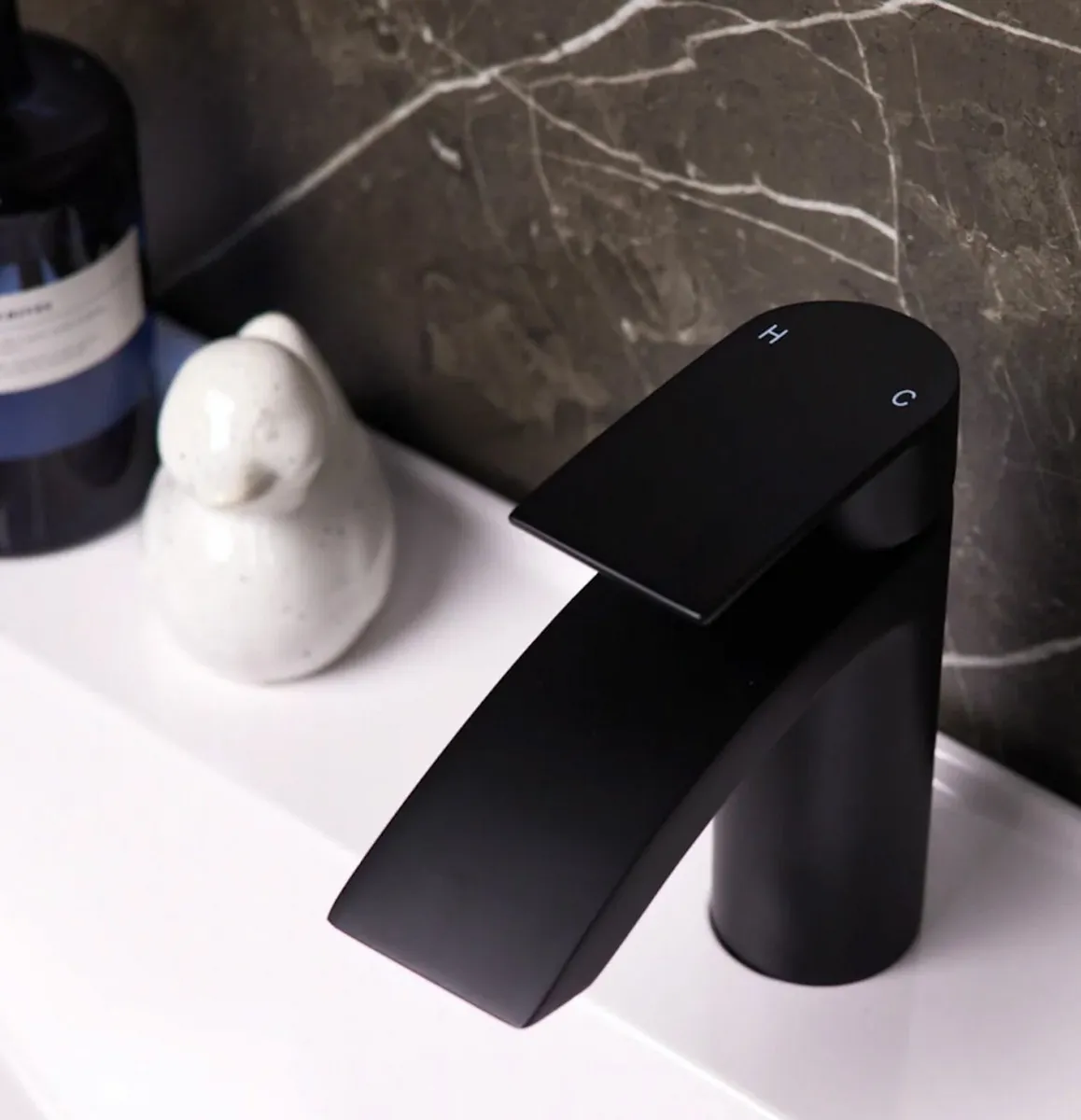 Waterfall Basin Sink Mixer Tap | Matt Black - Image 4