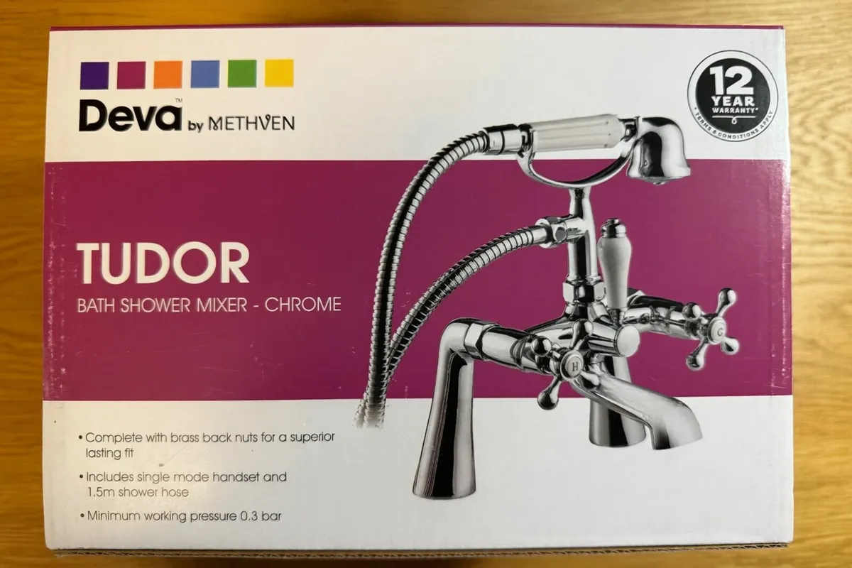 Traditional Victorian Tudor Bath Shower Mixer Tap - Image 2