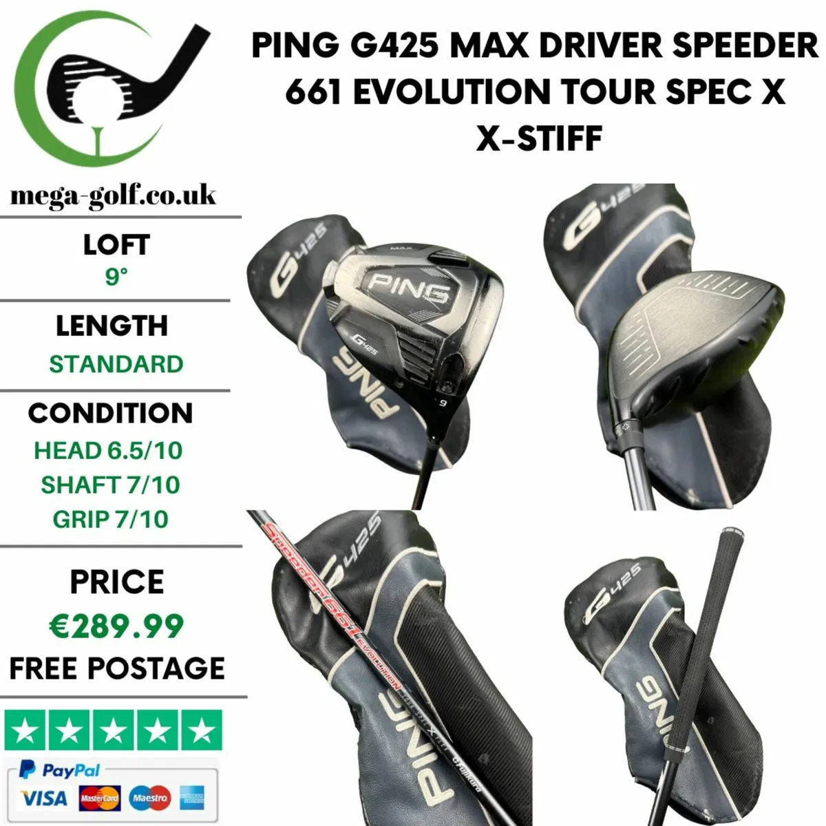 Ping G425 Max Driver / 9° / X-Stiff - Image 1