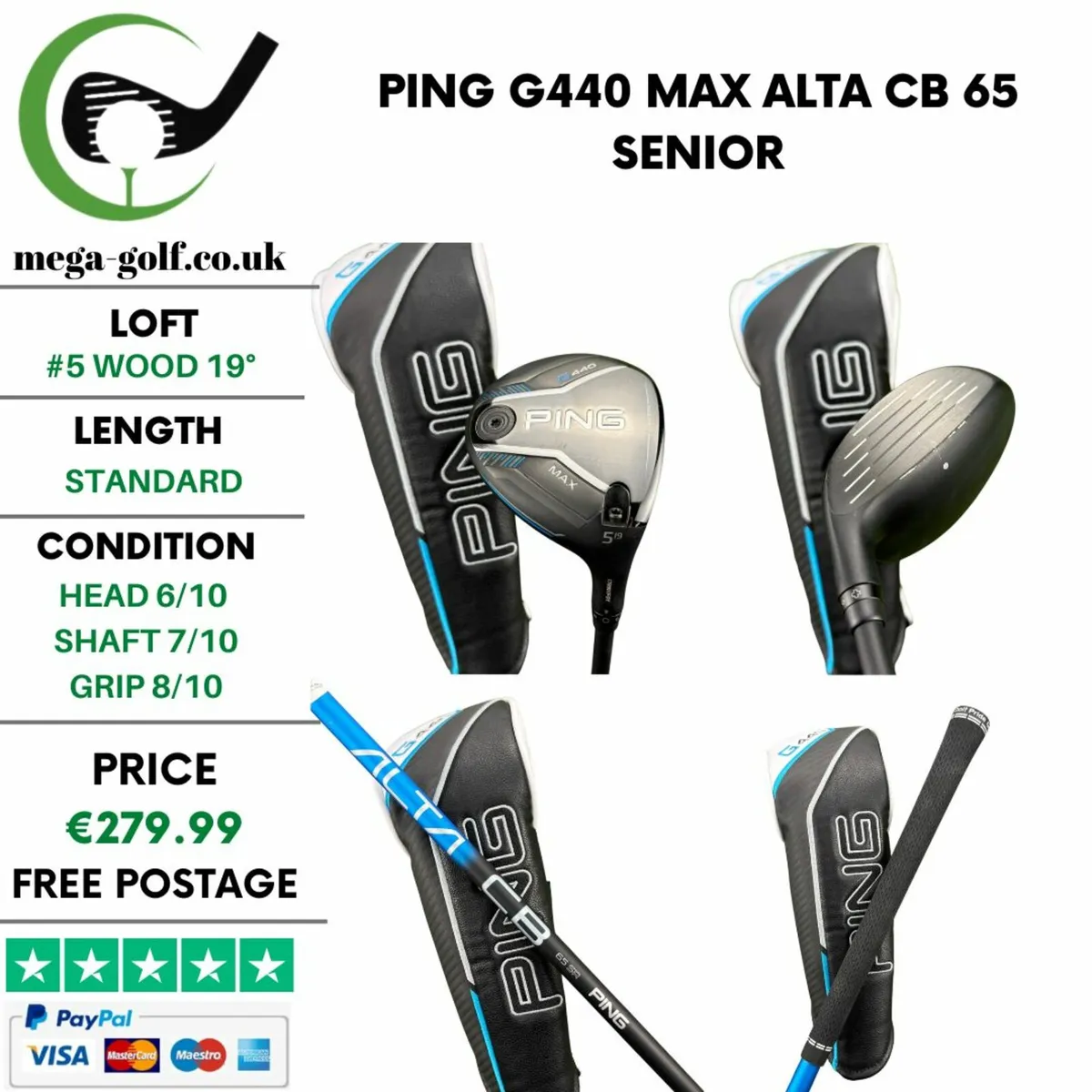 Ping G440 Max #5 Wood 19° / Alta CB 65 Senior - Image 1