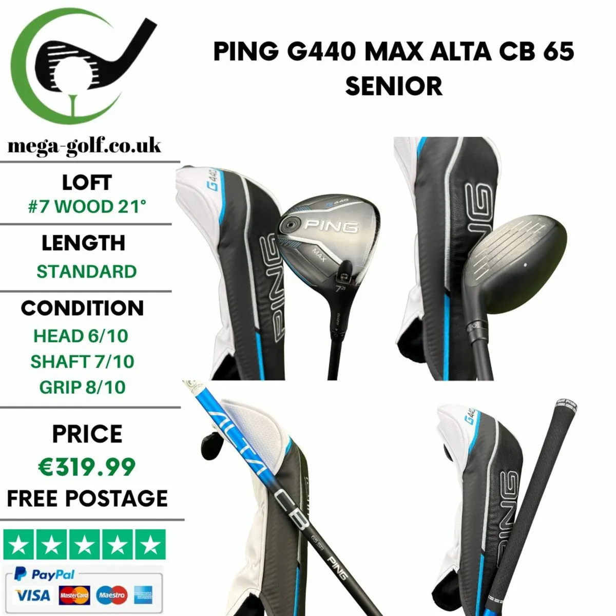 Ping G440 Max #7 Wood 21° / Alta CB 65 Senior - Image 1