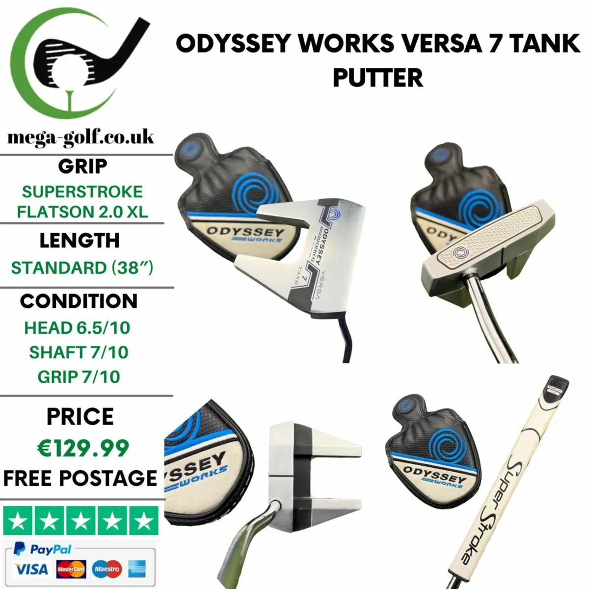 Odyssey Works Versa 7 Tank Putter / 38″ - Image 1