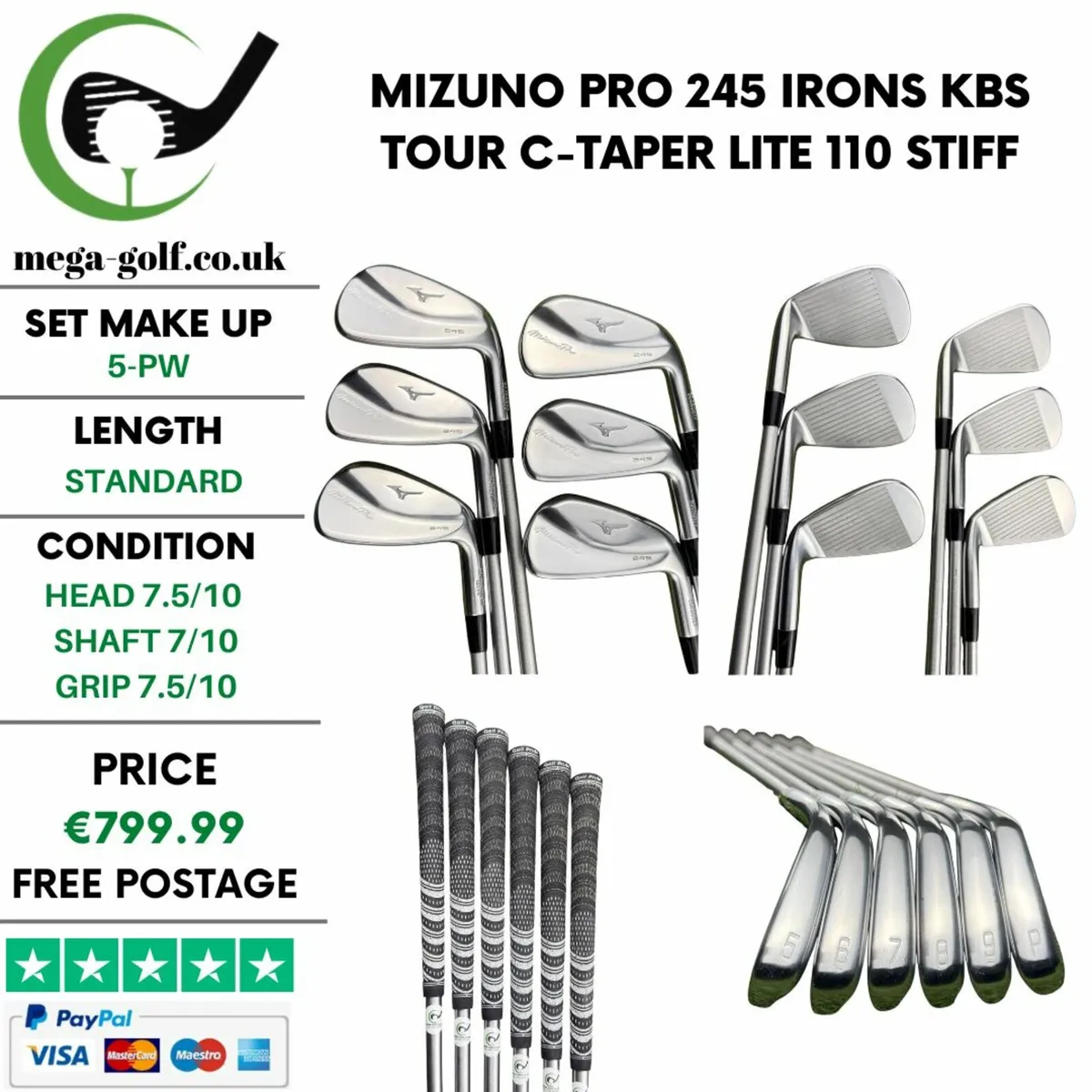 Mizuno Pro 245 Irons / 5-Pw / Stiff - Image 1