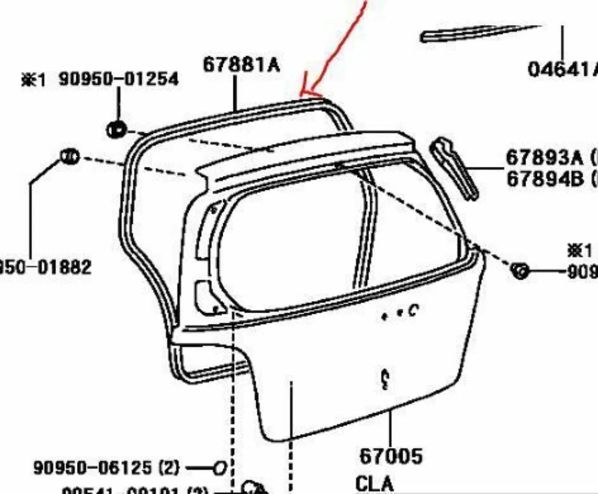 Toyota Yaris Mk1 99-05 Tailgate Weatherstrip Seal - Image 2