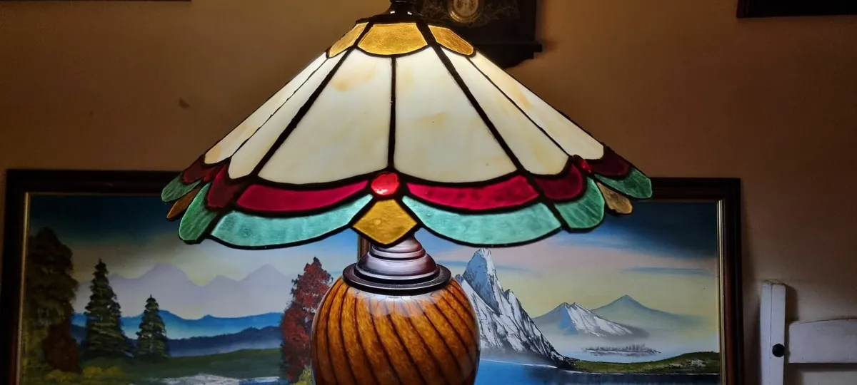30" Tall Art Deco Tiffany Style Large Table Lamp - Image 3