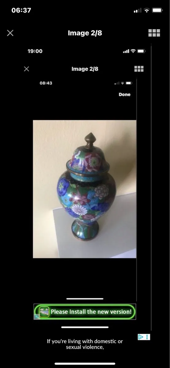 Antique/ Vintage Cloisonne Vase - Image 2