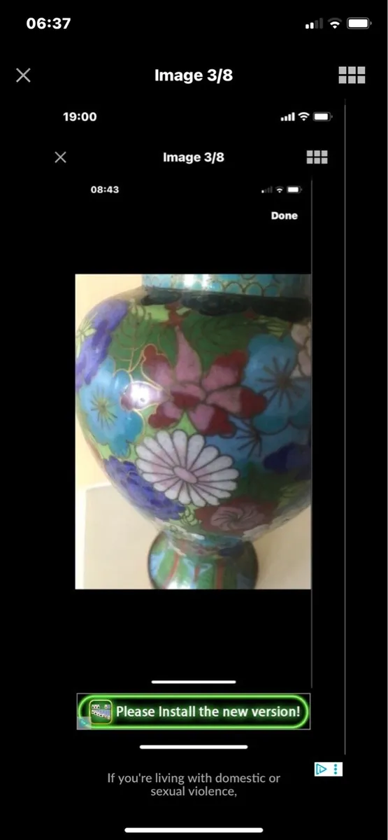 Antique/ Vintage Cloisonne Vase - Image 3