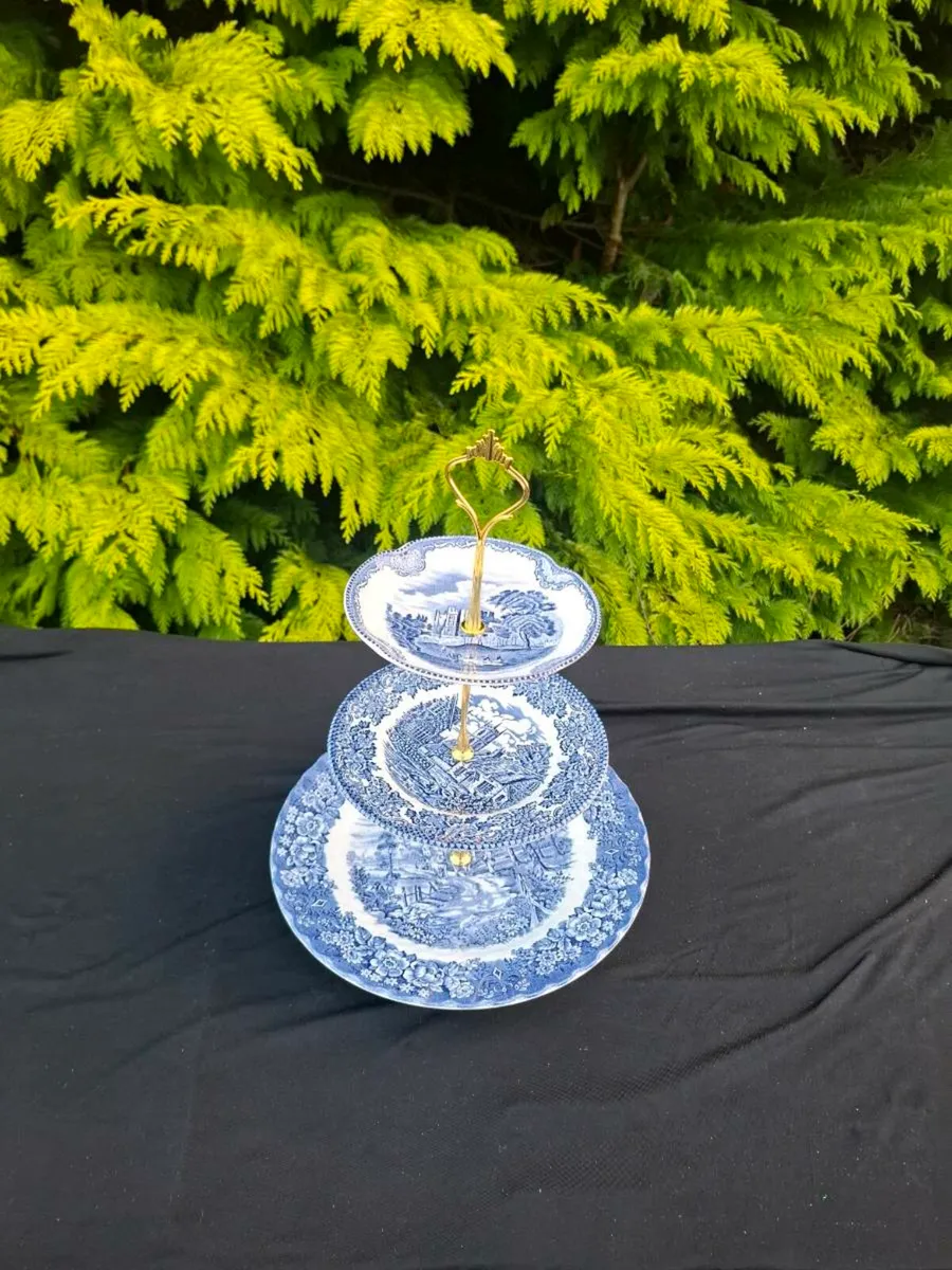 Blue homemade cake stand postage possible