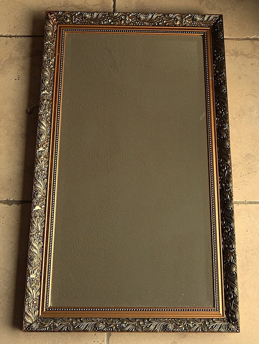 Large Bevelled Edge Wall Mirror in Ornate Frame - Image 1