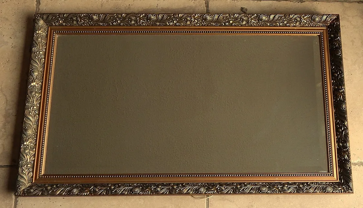 Large Bevelled Edge Wall Mirror in Ornate Frame - Image 2