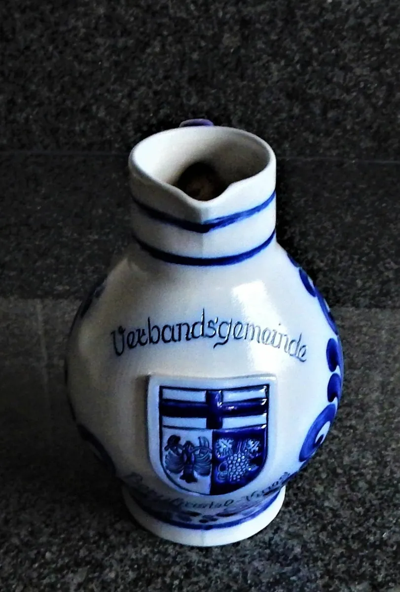 Large Salt Glazed Stamped Pitcher - Image 2