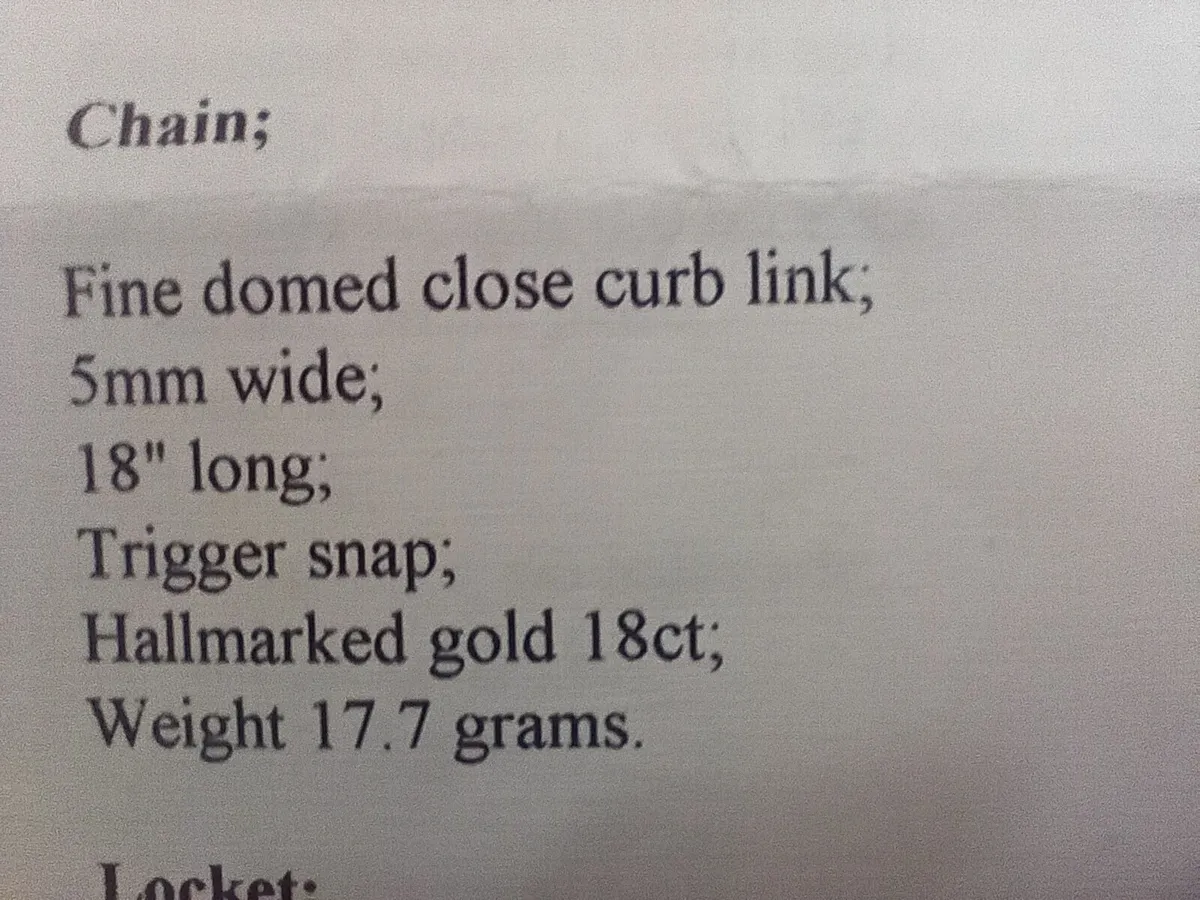 Hallmarked 18ct Gold chain 17.7g - Image 3