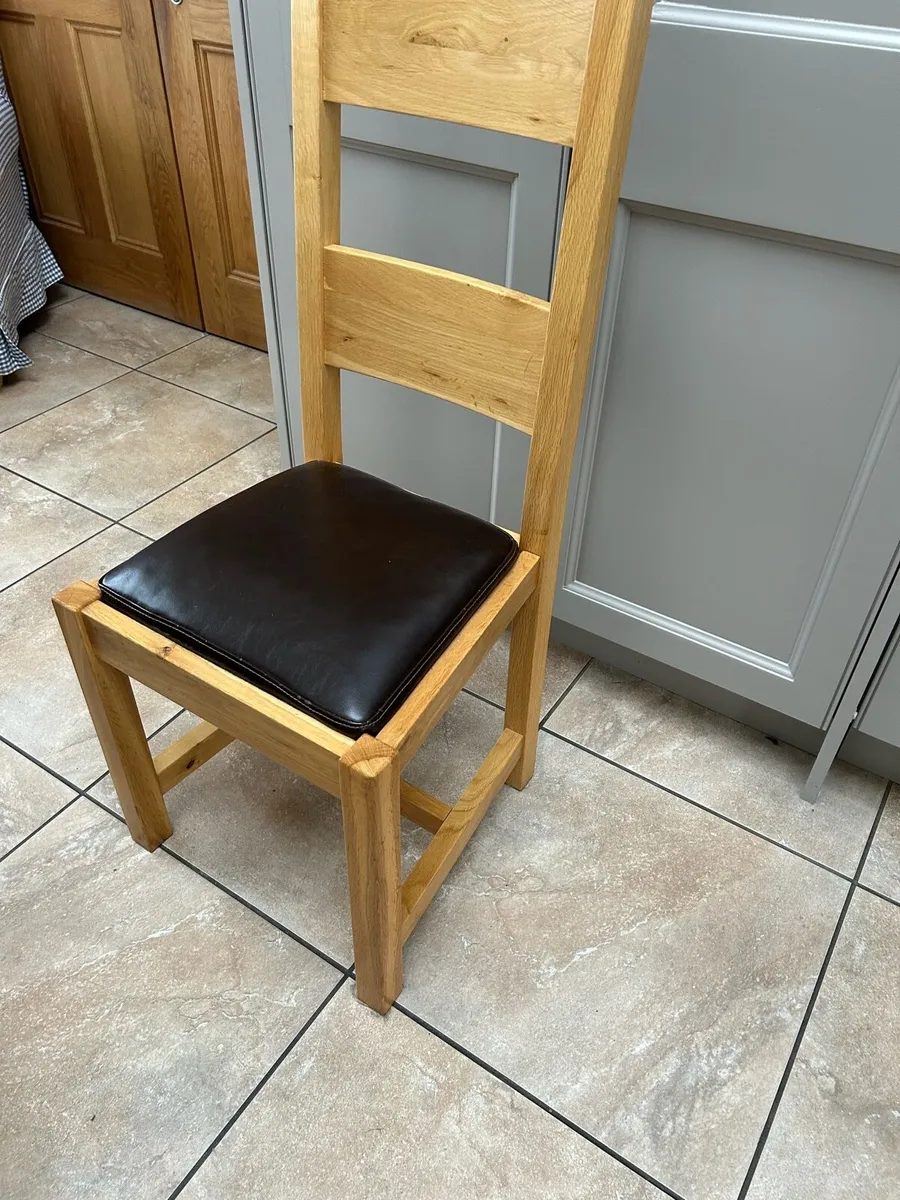 Oak dining chairs (8) - Image 2