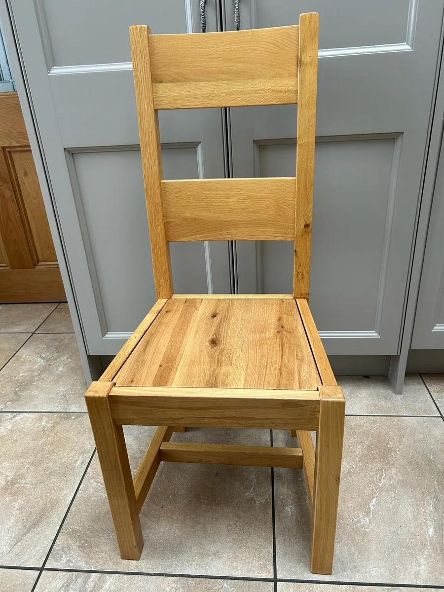 Oak dining chairs (8) - Image 3