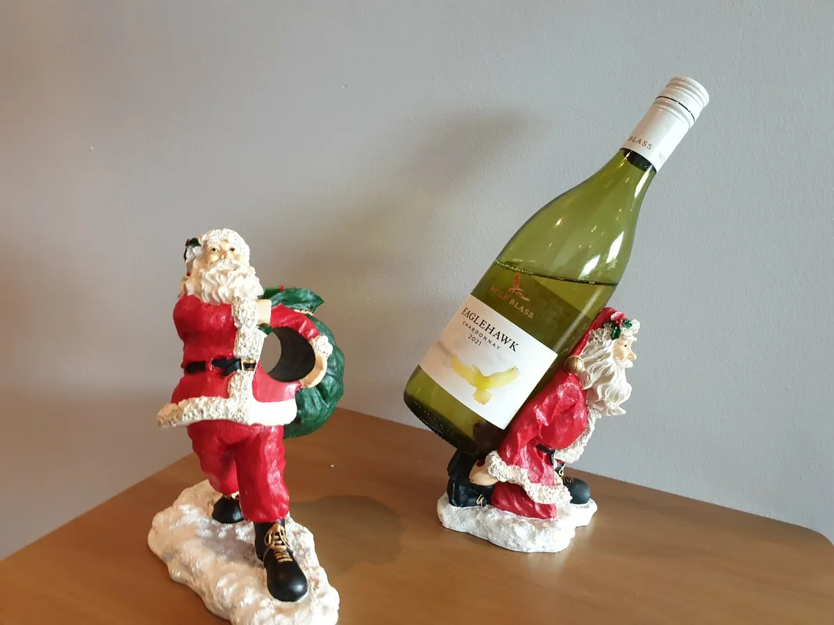 Two santa wine bottle holders - Image 1