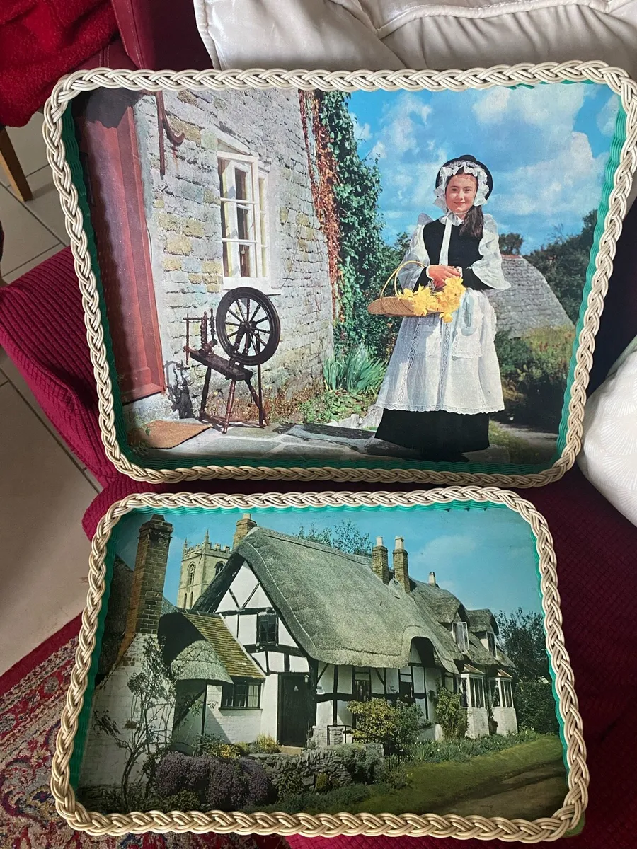 Vintage Handcrafted Tray Set - Image 1