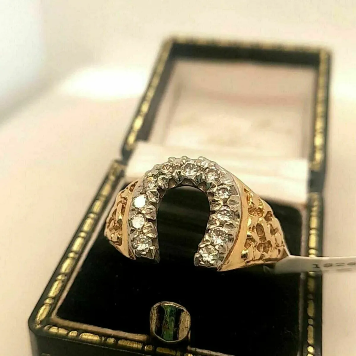 14k Yellow Gold & Diamond Horseshoe Ring - Image 1