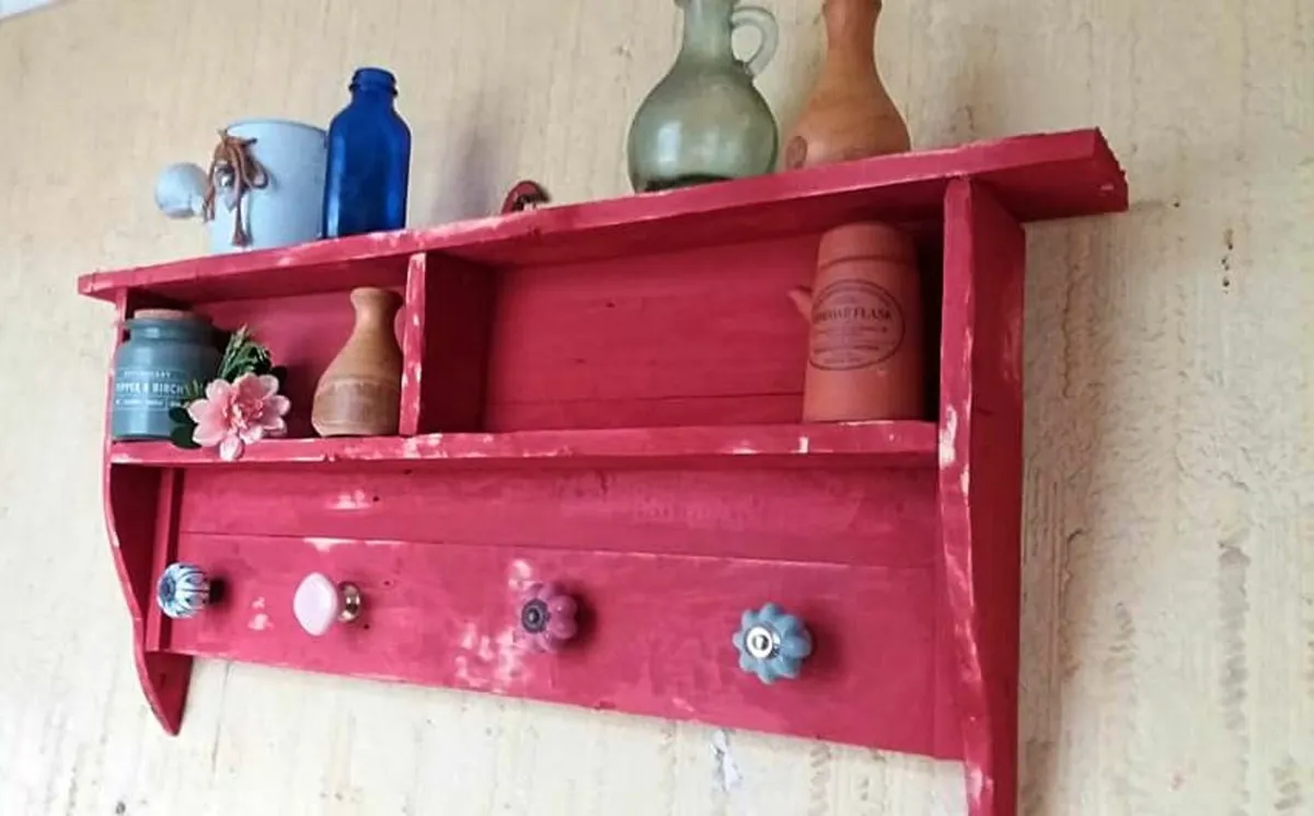 Rustic Floating Shelf / Coat & Hat Rack ......NEW - Image 4