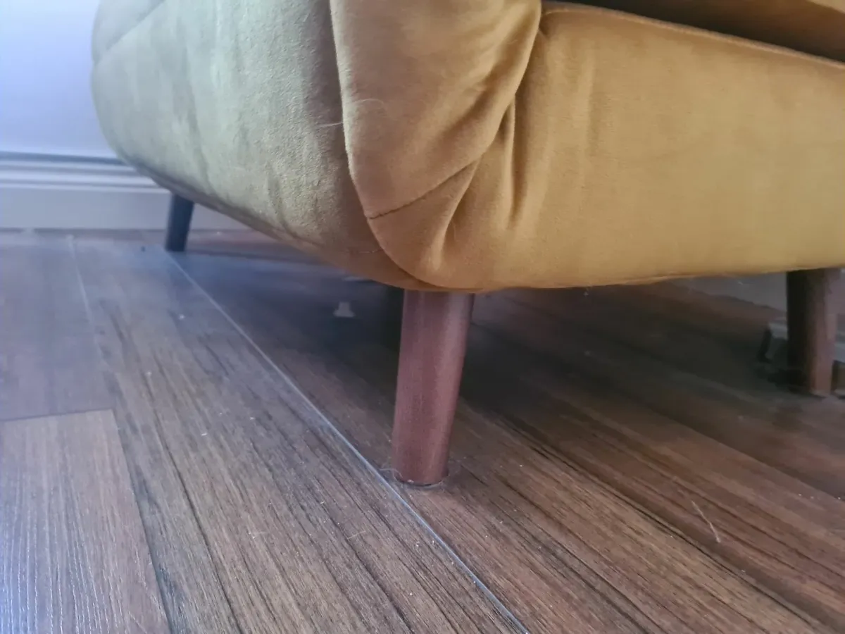 Small mustard gold Sofa bed - Image 4