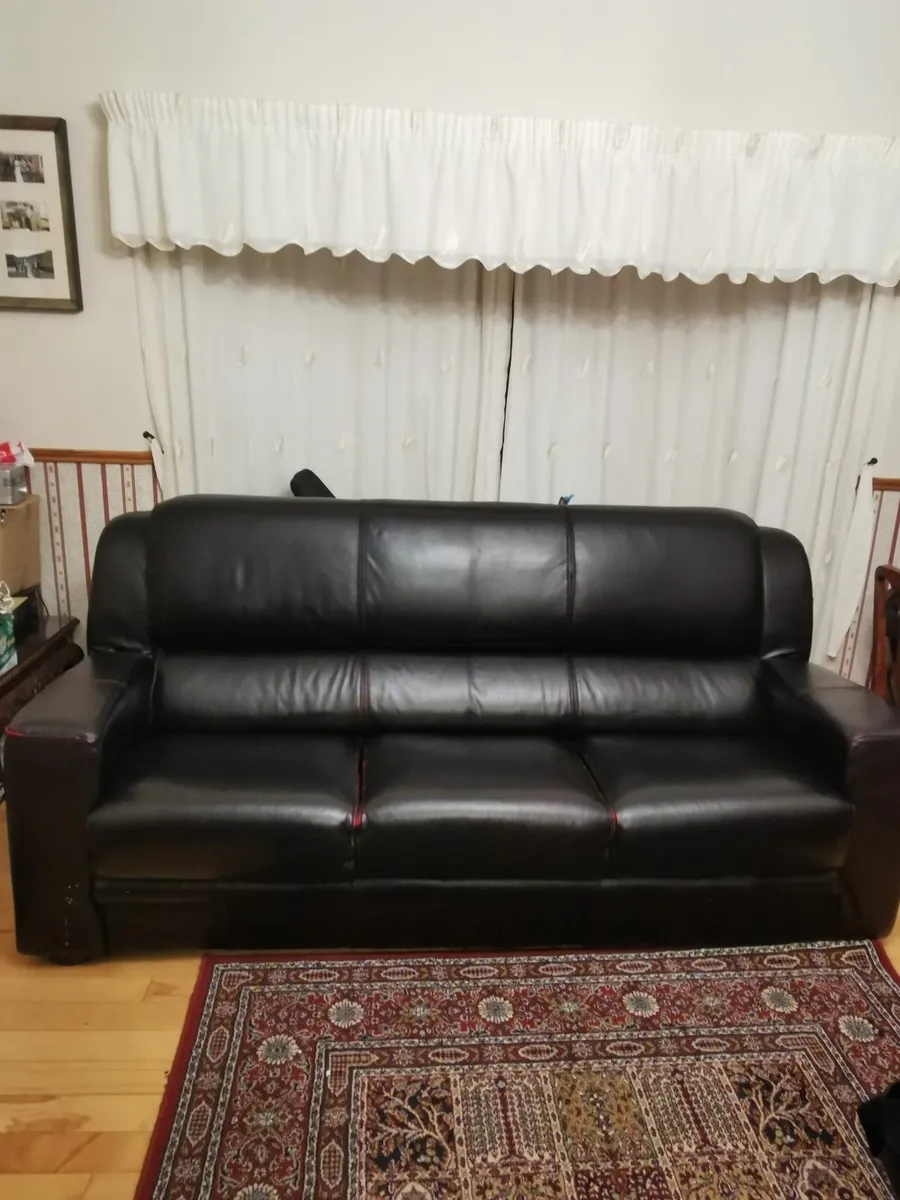 Sofa suite - 3 piece black - Image 2