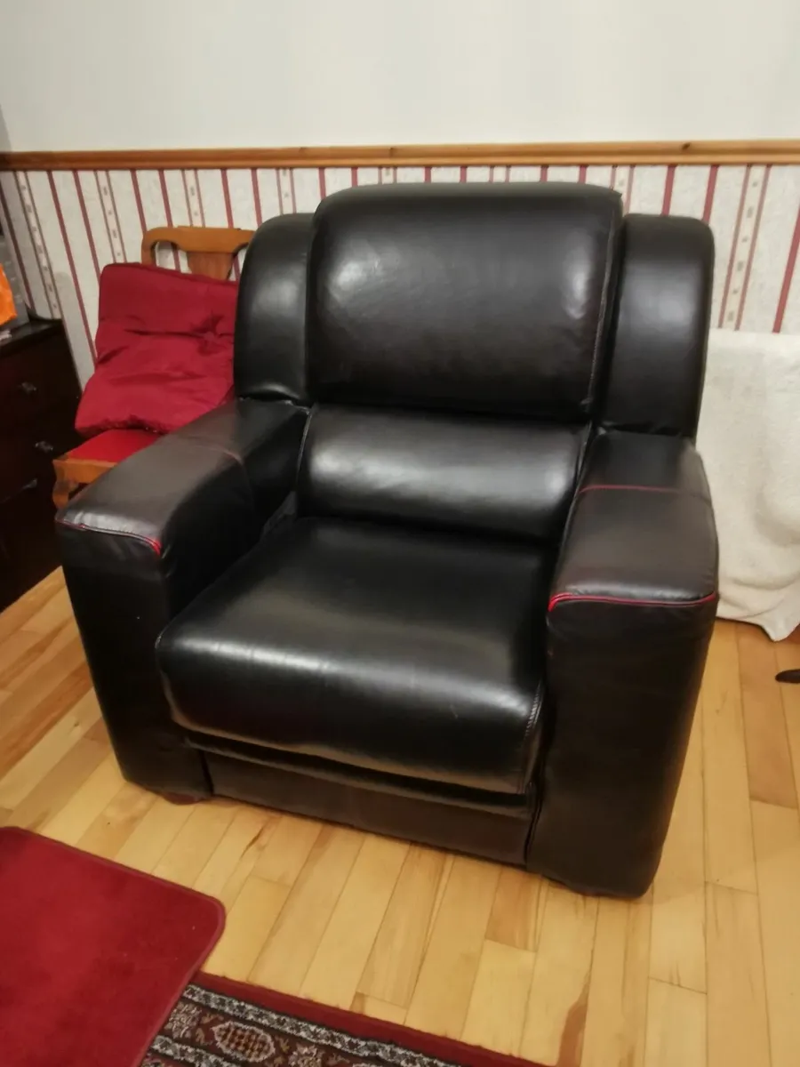 Sofa suite - 3 piece black - Image 3