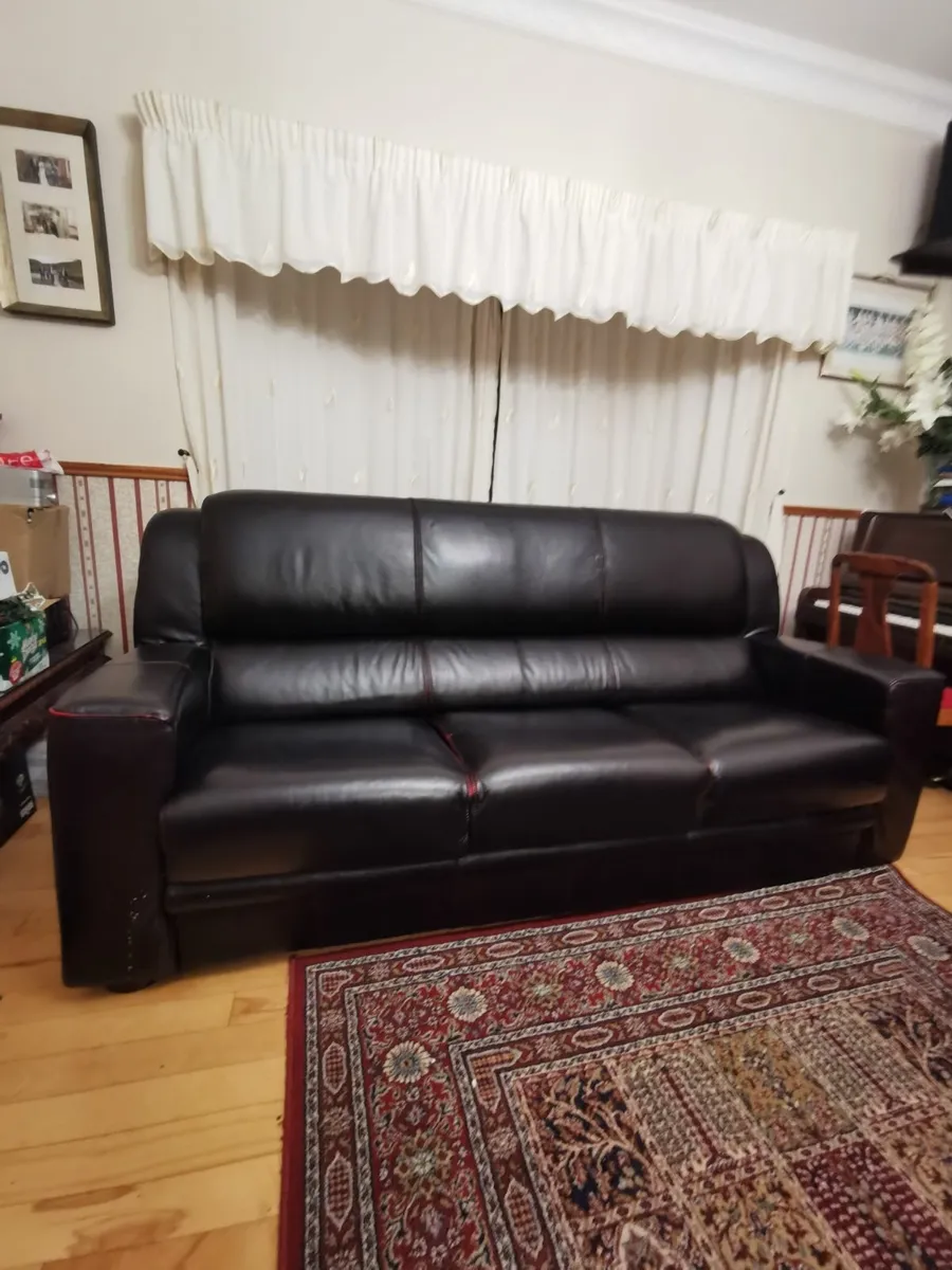 Sofa suite - 3 piece black - Image 1