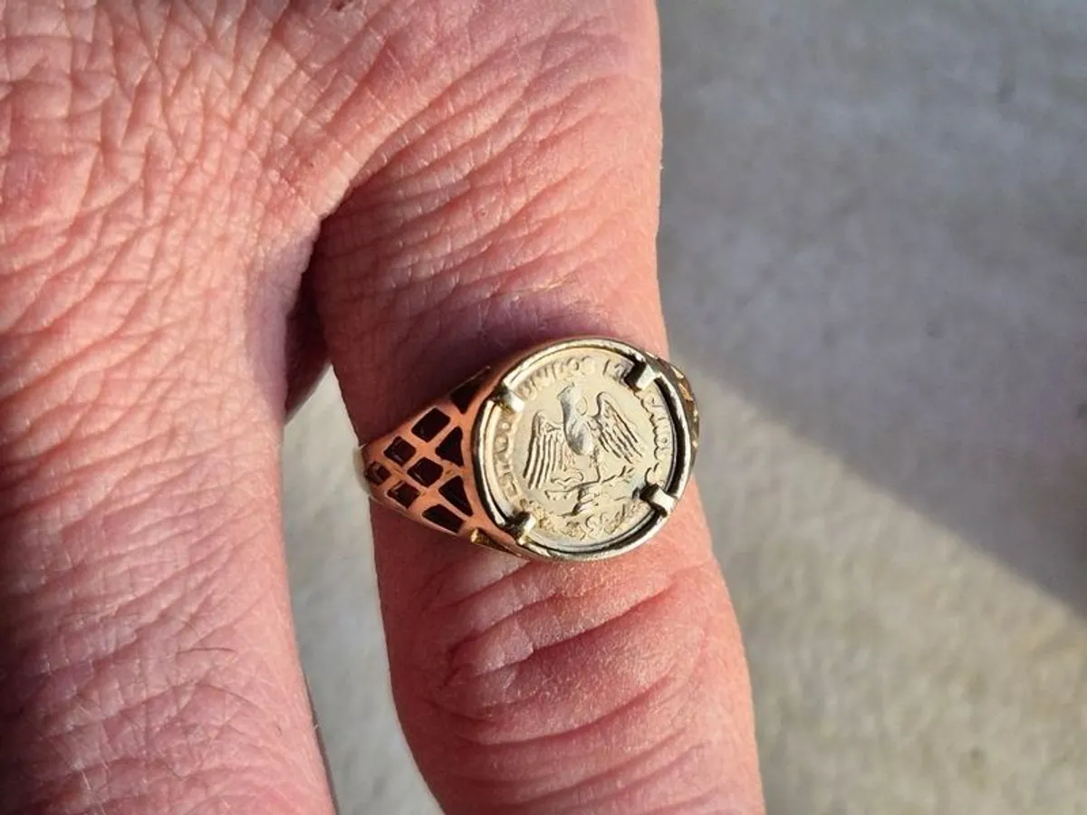 Vintage 9ct gold sovereign  ring - Image 1