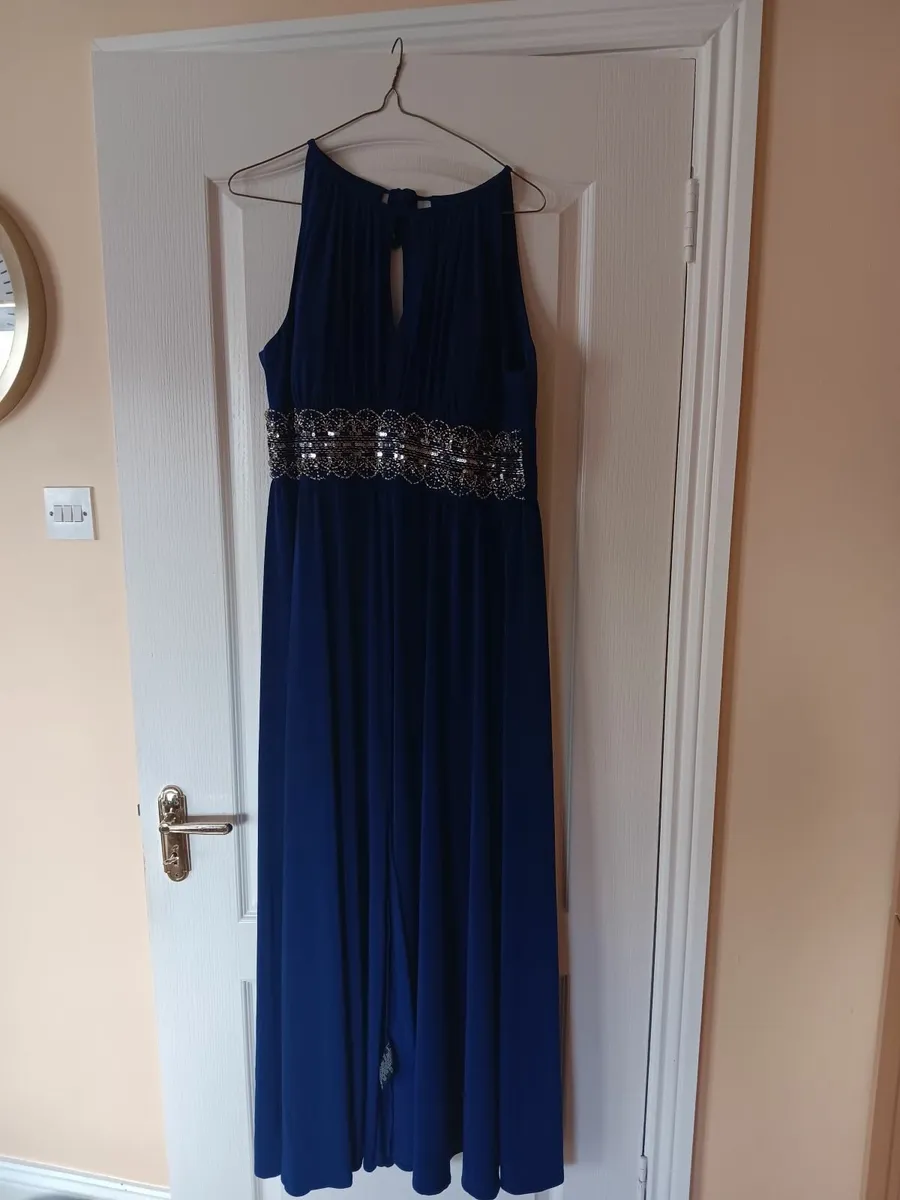 Navy Dress with silver band