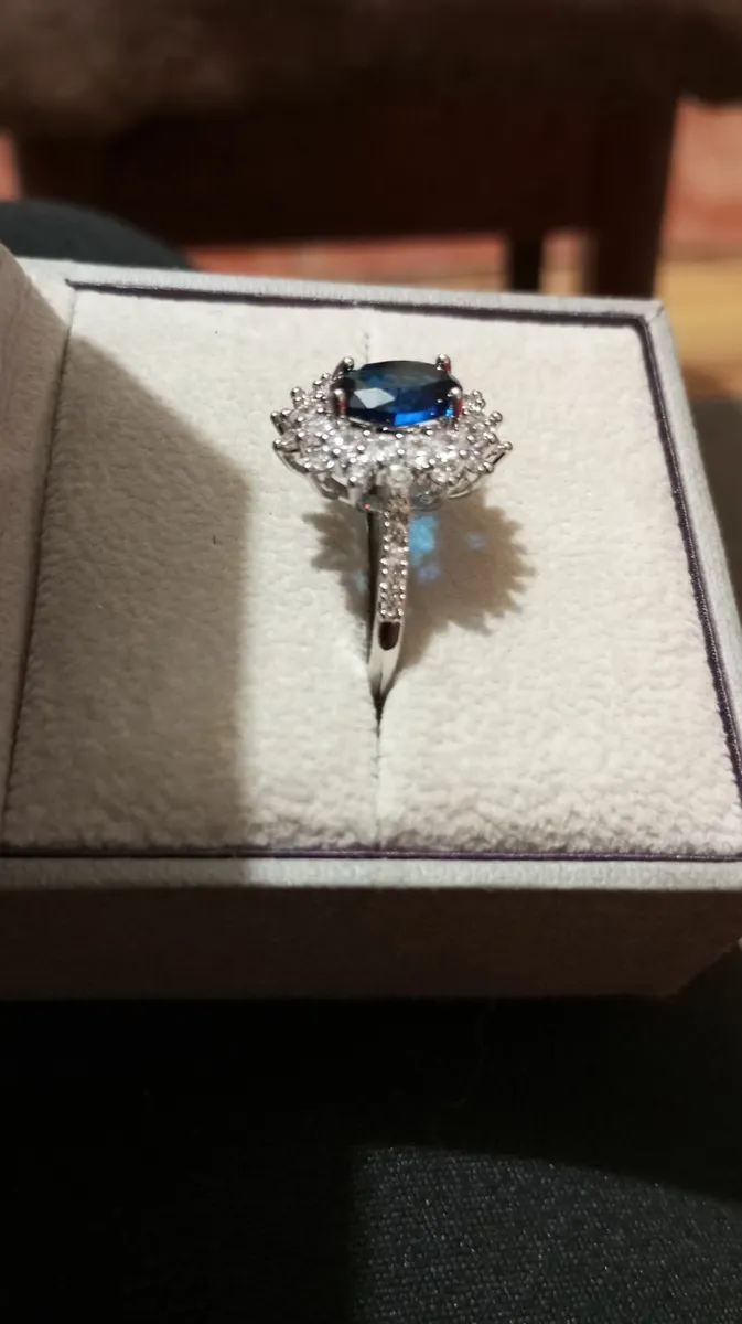 Silver Princess Diana Saphire/Diamond.ring - Image 2