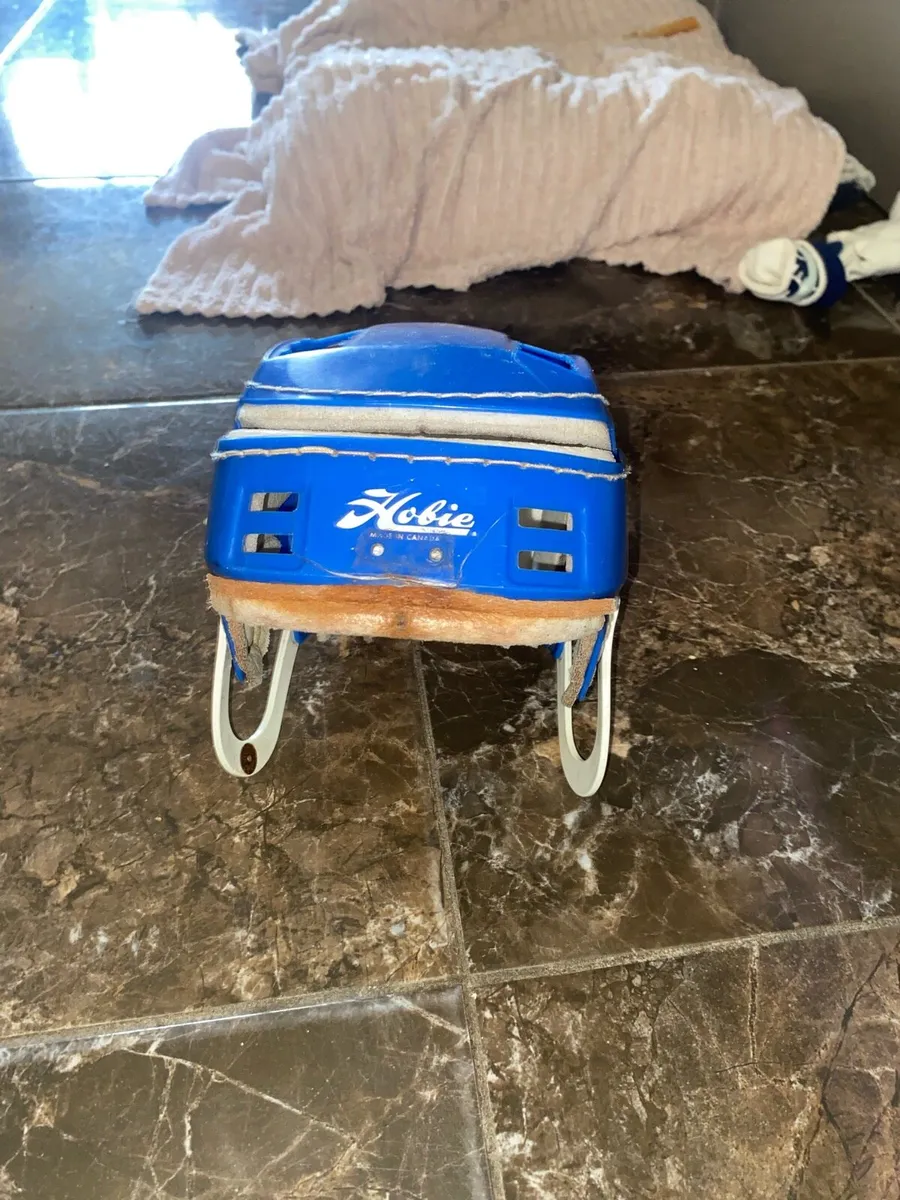 Old style blue hobie hurling helmet - Image 1