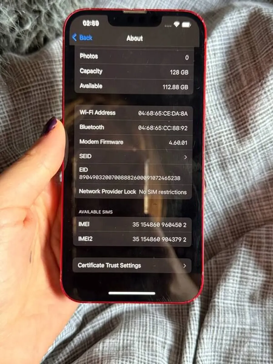 Apple iPhone 13 RED 128GB  Unlocked - Image 2