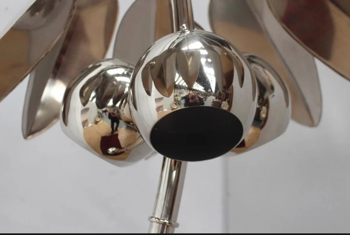 Vintage 1980s designer chrome palm tree lamp - Image 3