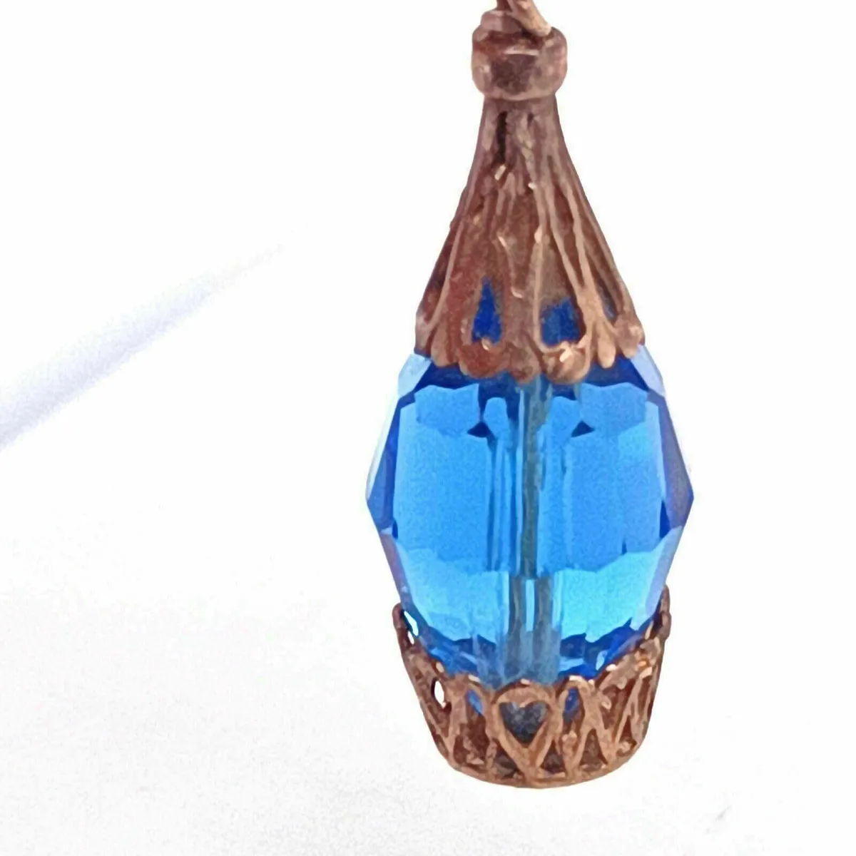 9k Gold & Blue Resin Vintage Carafe Bottle Charm - Image 2