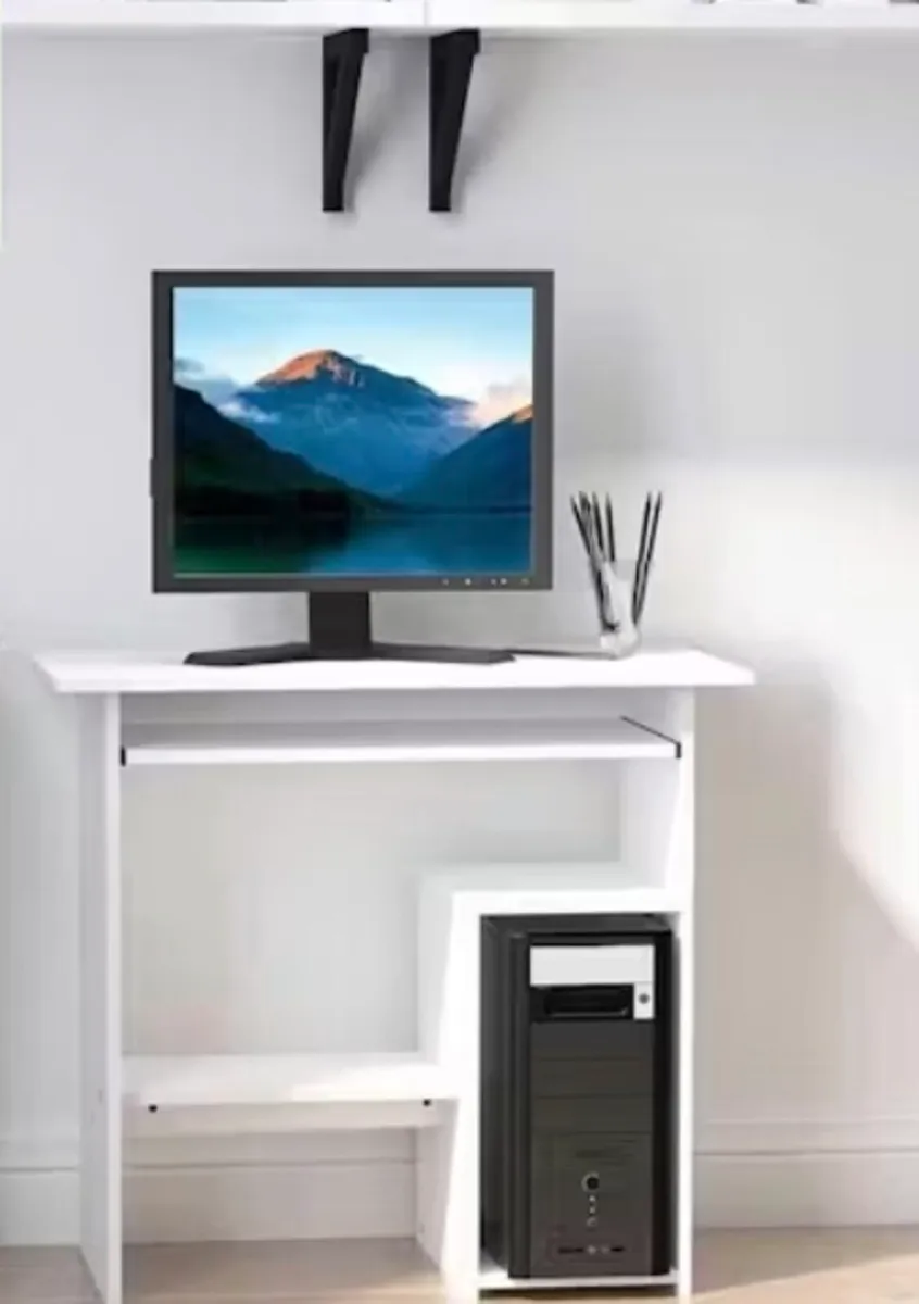 Homcom Computer Desk with Keyboard Tray & Storage - Image 2