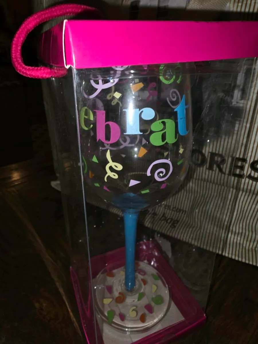 COLOURFUL CELEBRATION, New Big Ornate Wine Glass ! - Image 4