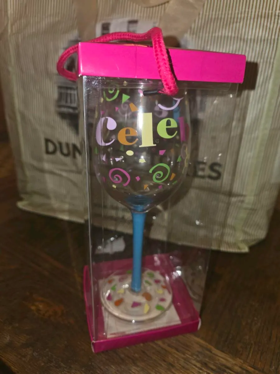 COLOURFUL CELEBRATION, New Big Ornate Wine Glass ! - Image 1