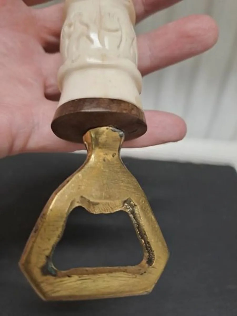 Carved bone and Copper bottle opener Zambia - Image 3