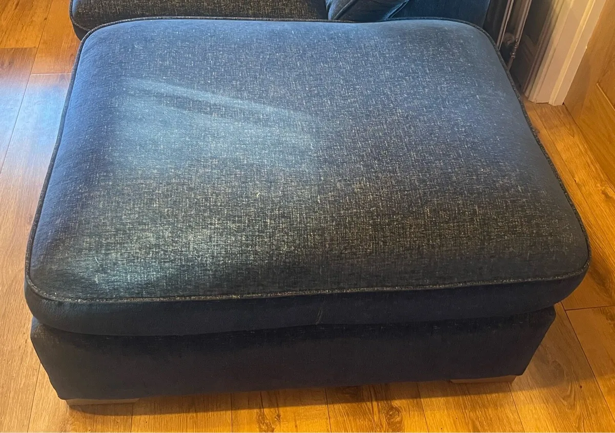 Corner Couch with Single Arm Chair with Pouffe - Image 3