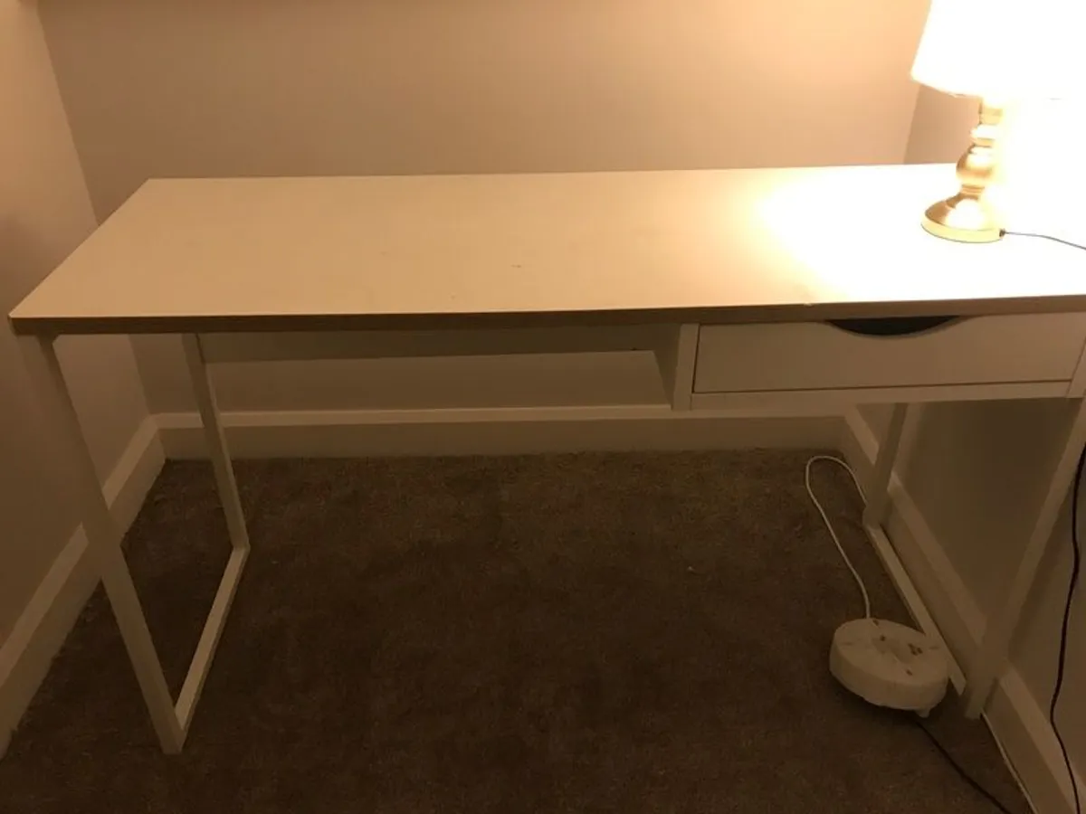 White Dressing Table / Desk with drawer - Image 1