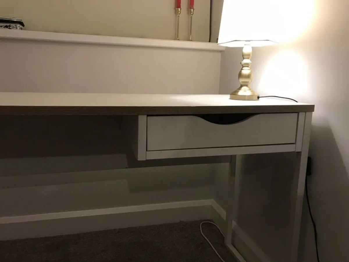 White Dressing Table / Desk with drawer - Image 2