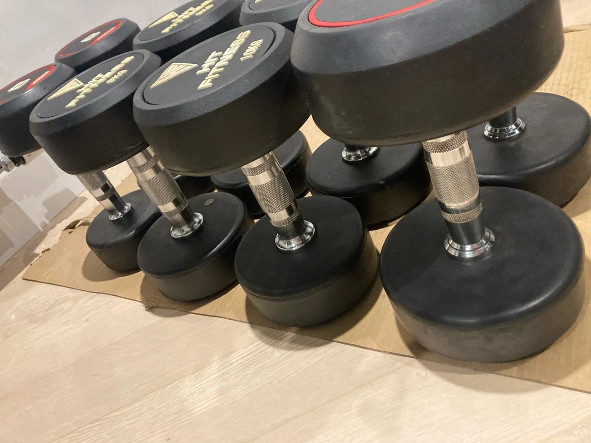 Dumbbells Rubber Round (8-14kg) - Image 2