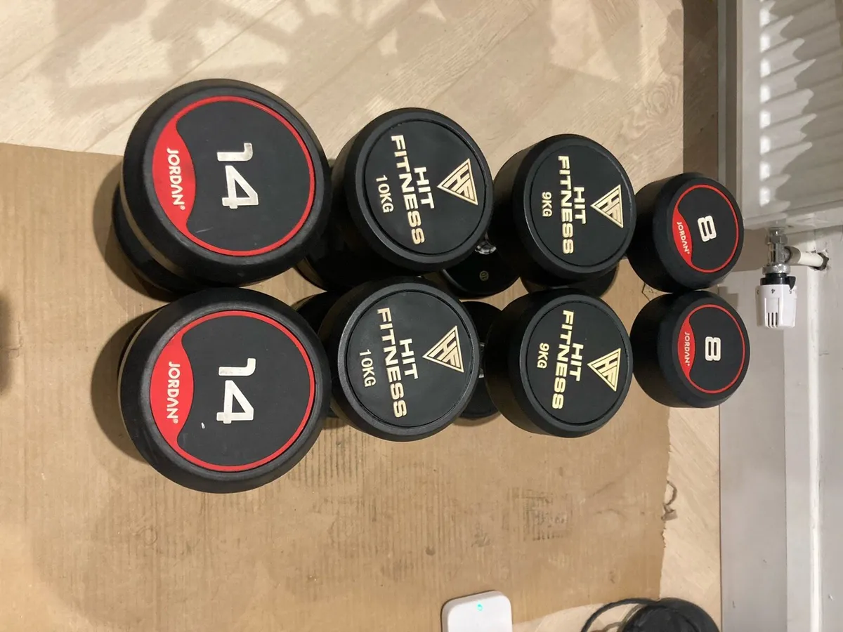 Dumbbells Rubber Round (8-14kg) - Image 4