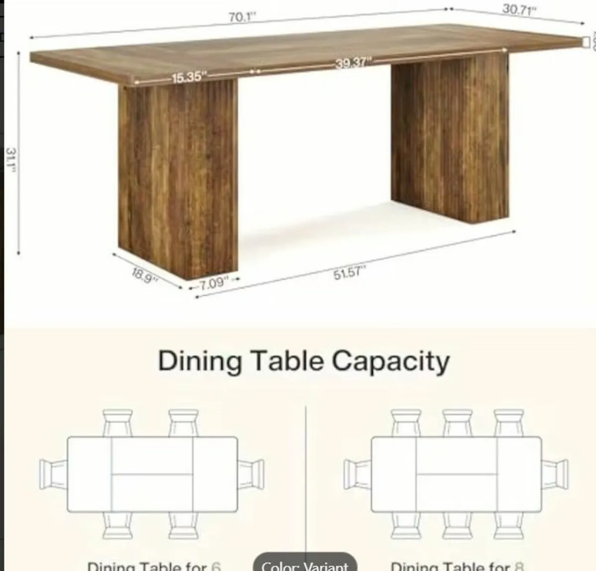 Dining Table Farmhouse 6 -8 people - Image 2