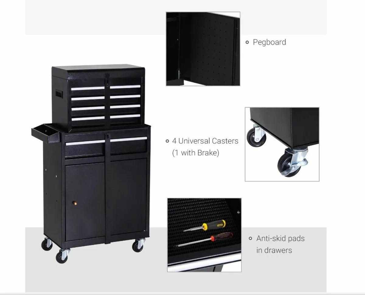 Heavy-Duty Rolling Tool Cabinet with Top Chest & D - Image 4