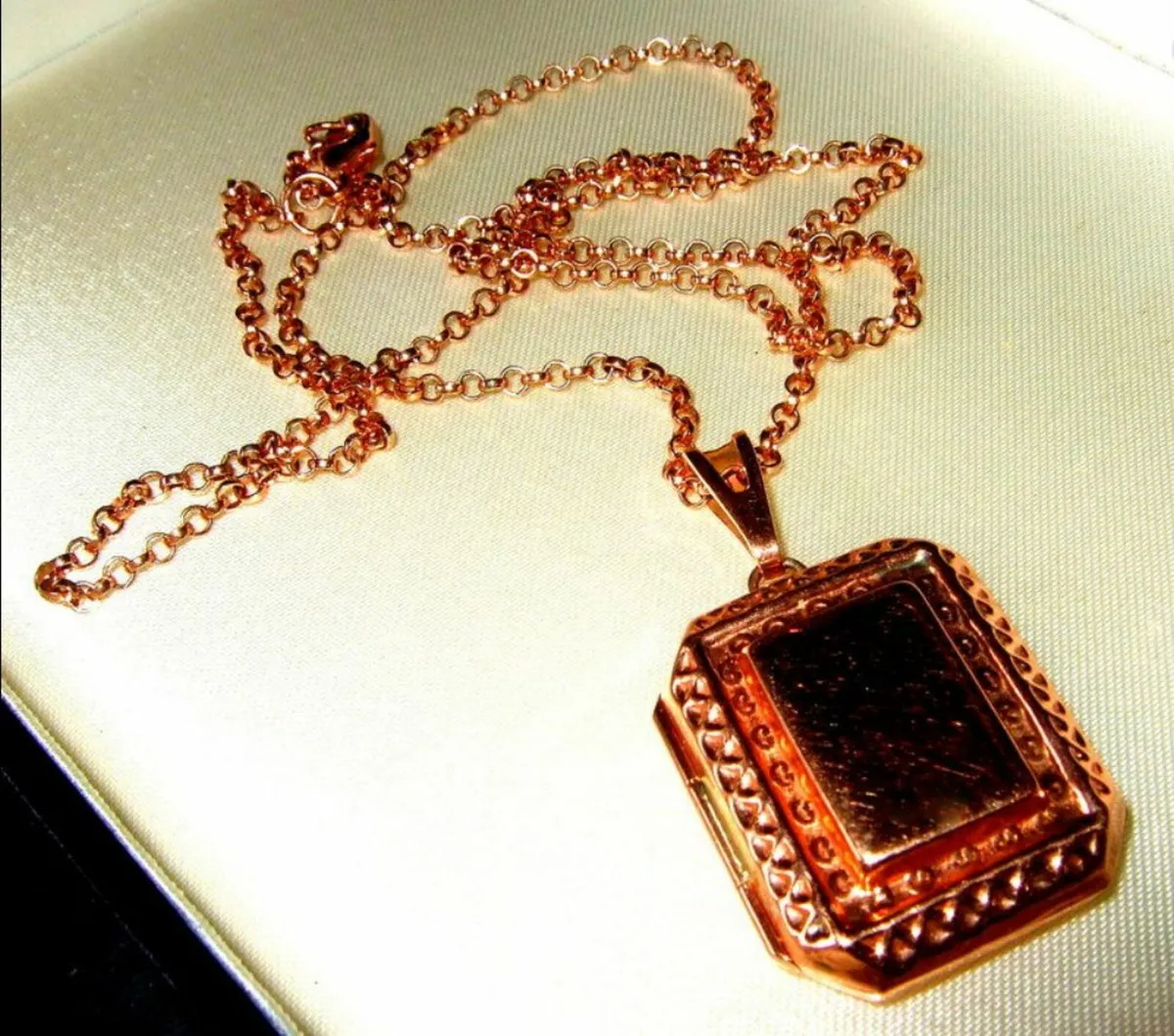 Vintage Dian Malouf Rose Gold Locket & Chain - Image 1