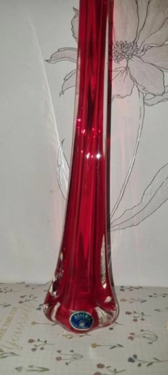 Vase Czech glass art Bohemia - Image 1