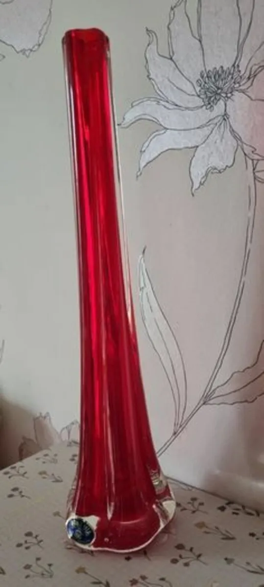 Vase Czech glass art Bohemia - Image 3